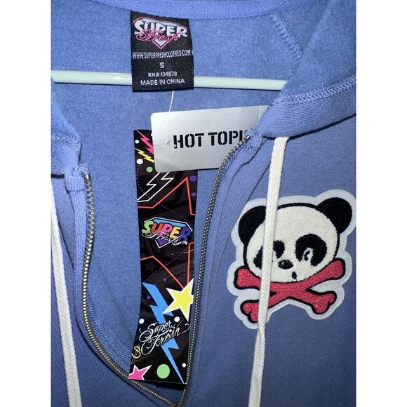 NEW Superfresh Panda & Crossbones Womens Full Zip Hoodie Hoodie Sweatshirt Small - Picture 5 of 9